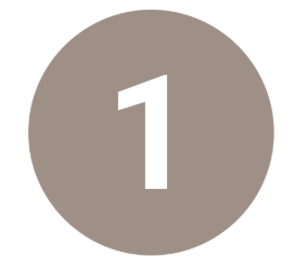 A brown circle with the number 1 in white.