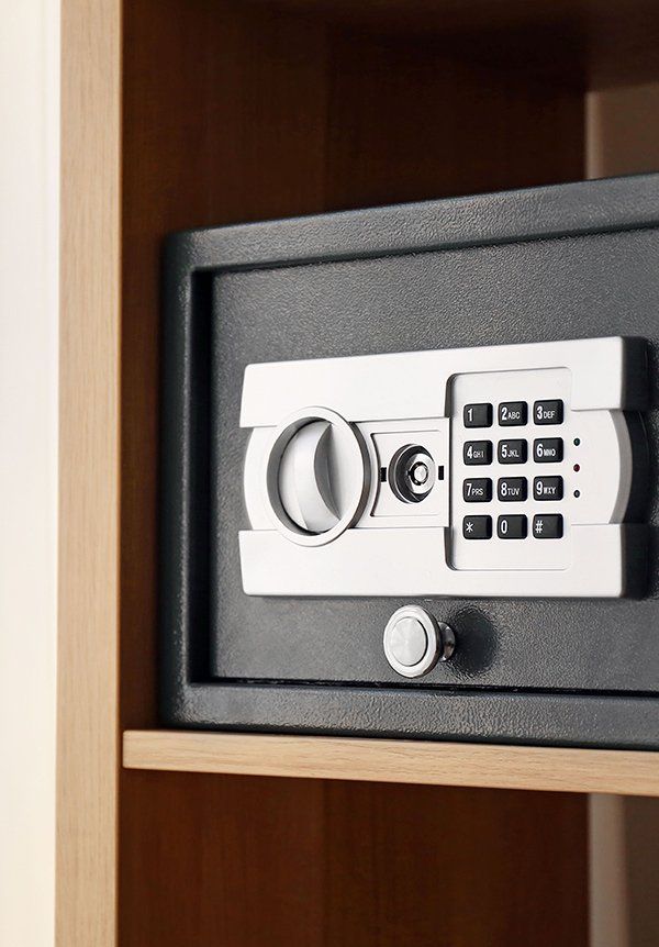 Small Modern Safe on Shelf — Safe N Sound Locksmiths in Varsity Lakes, QLD