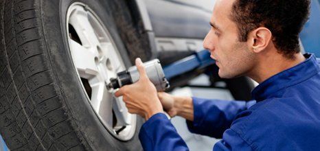 car puncture being repaired