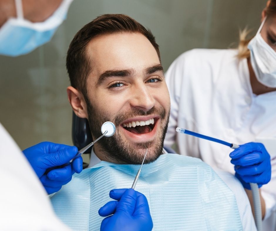 Man Getting Cosmetic Dental Treatment