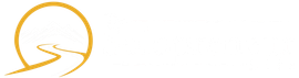 Logo featuring a gold circle with a road-like shape inside.