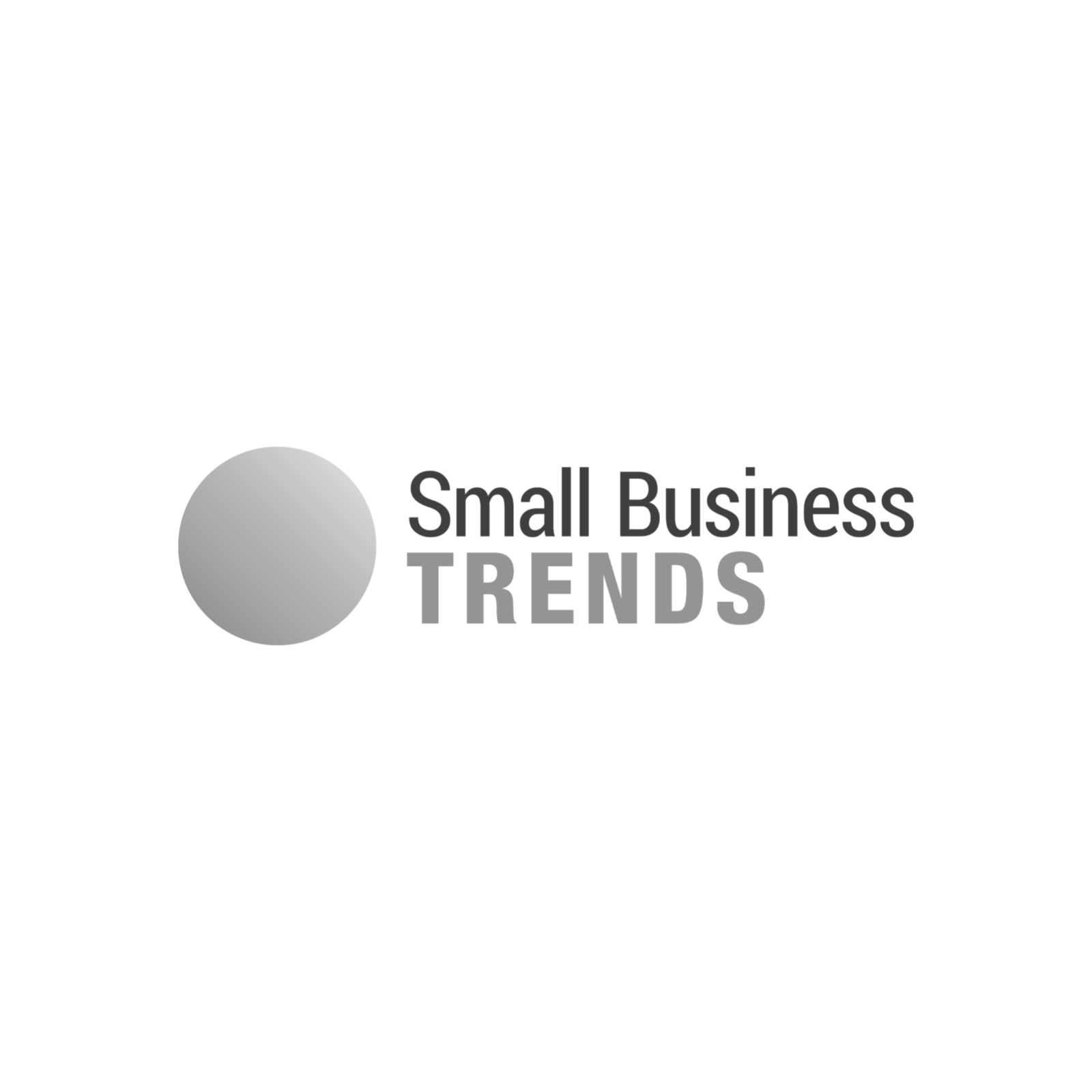 Logo for Small Business Trends: A grey circle to the left of