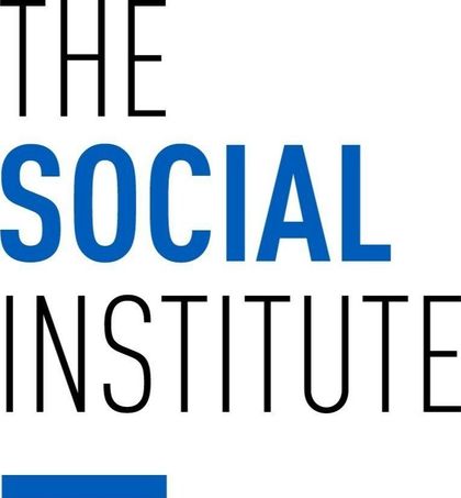 The logo for the social institute is blue and black.