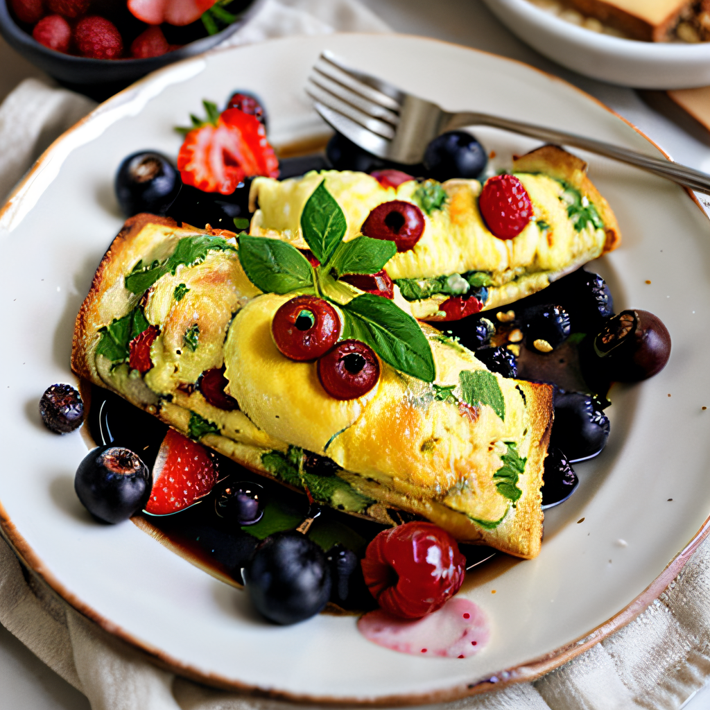 High Metabolic Breakfast: French Omelet with Berries and Whole Grain Toast