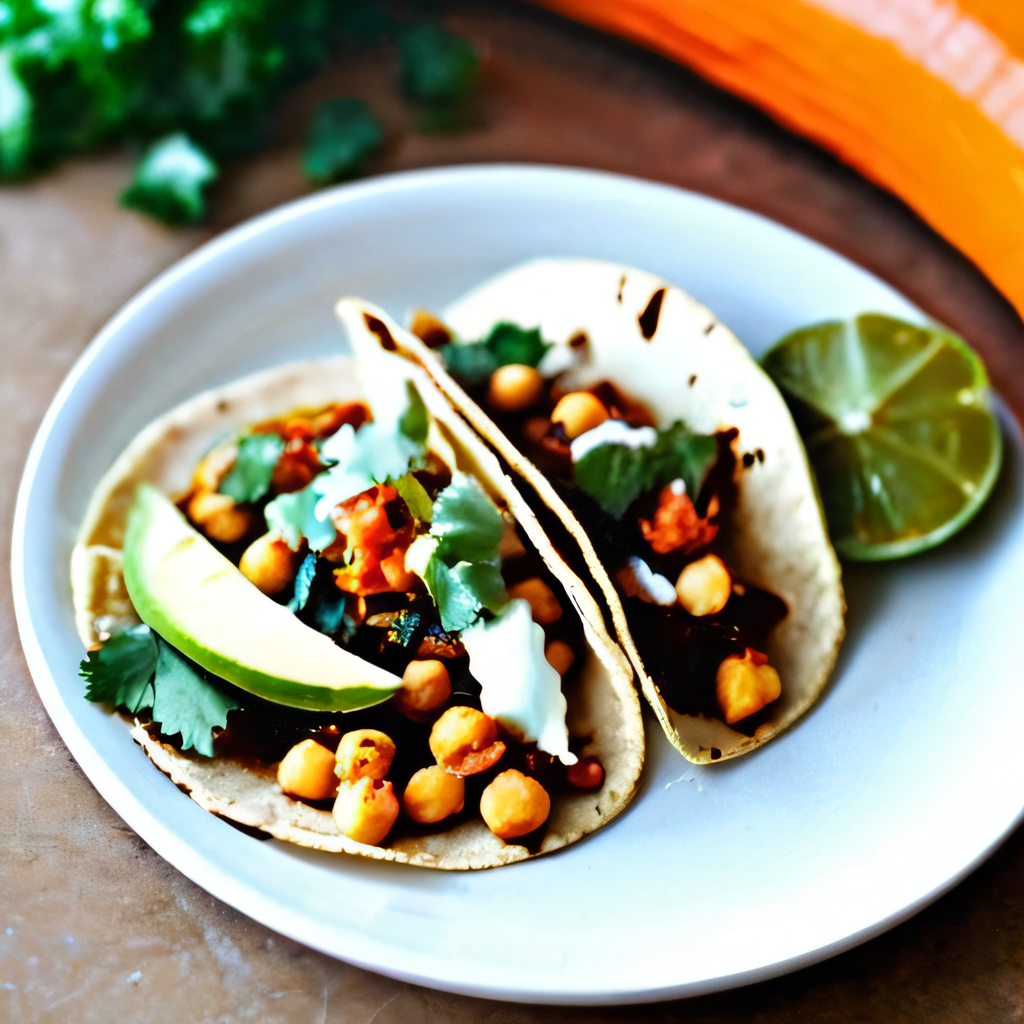 Roasted Pumpkin and Chickpea Tacos