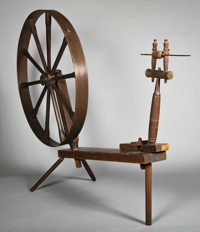 19th-century spinning wheel illustration from Maryland