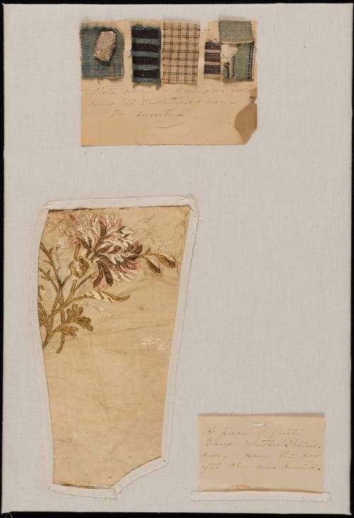 Textile swatches of homespun cotton and silk, Colonial Williamsburg