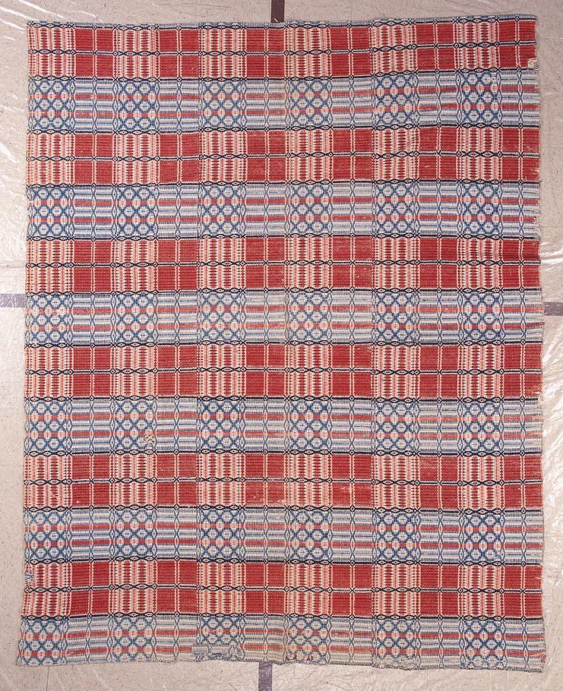 Overshot coverlet, Tennessee, c. 1820–1830 (attrib. Elizabeth Carlin). National Museum of American History, Smithsonian Institution.