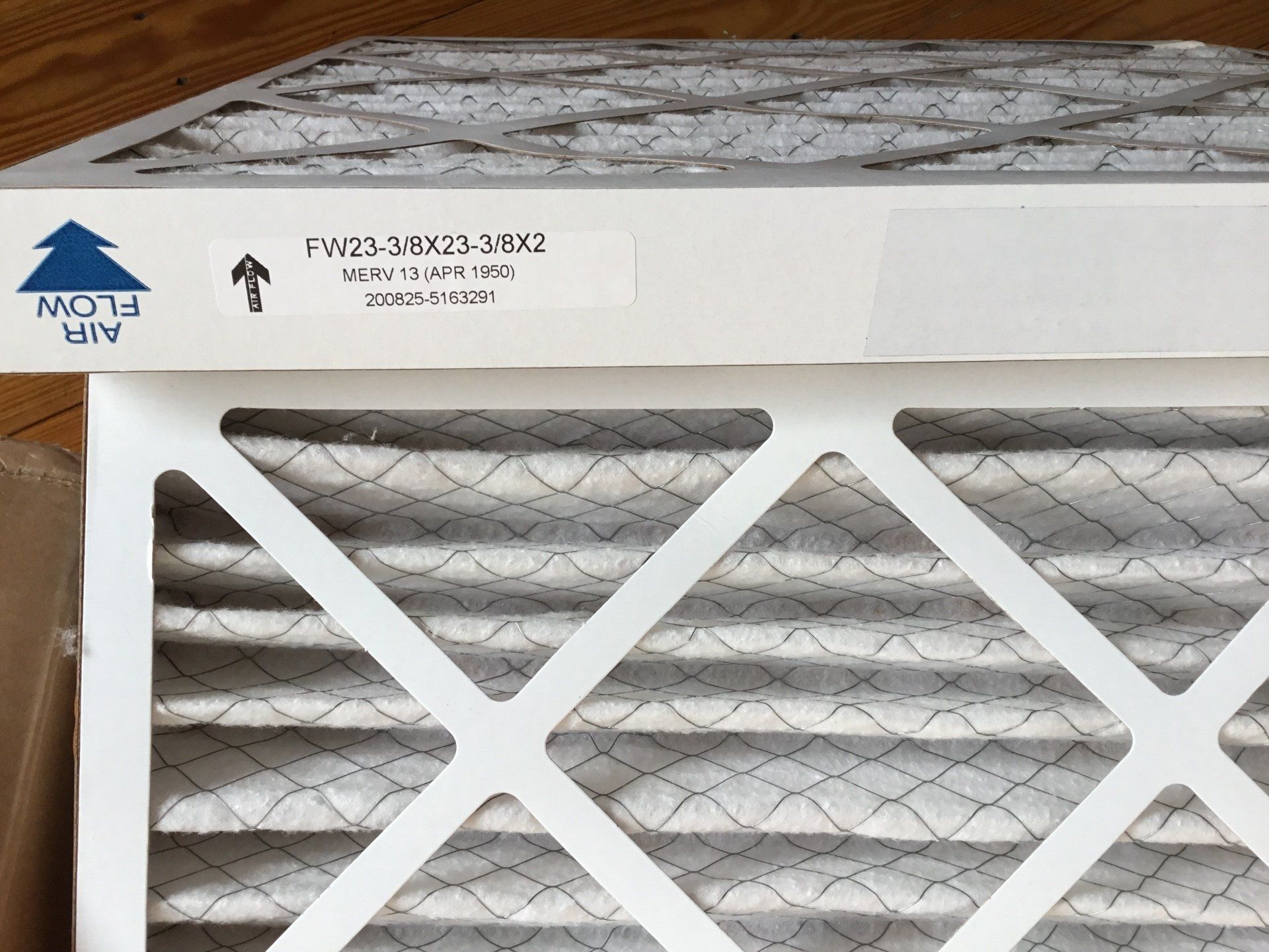 A close up of a filter that says flow on it