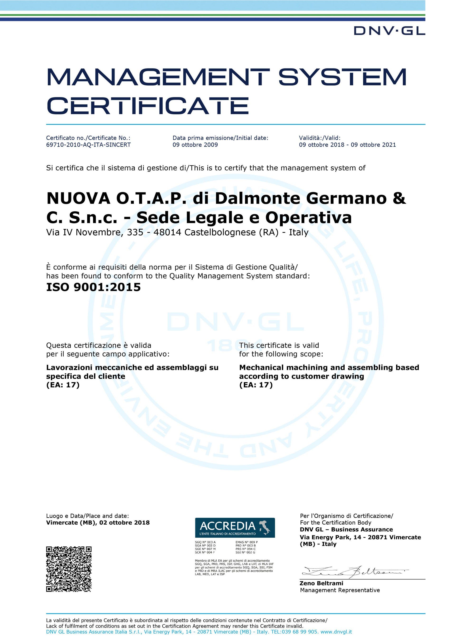 Certificazione di management system