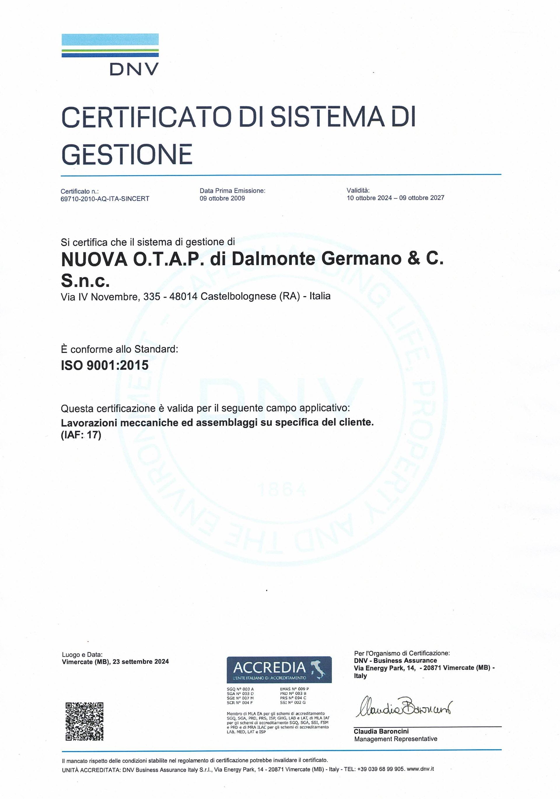 Certificazione di management system