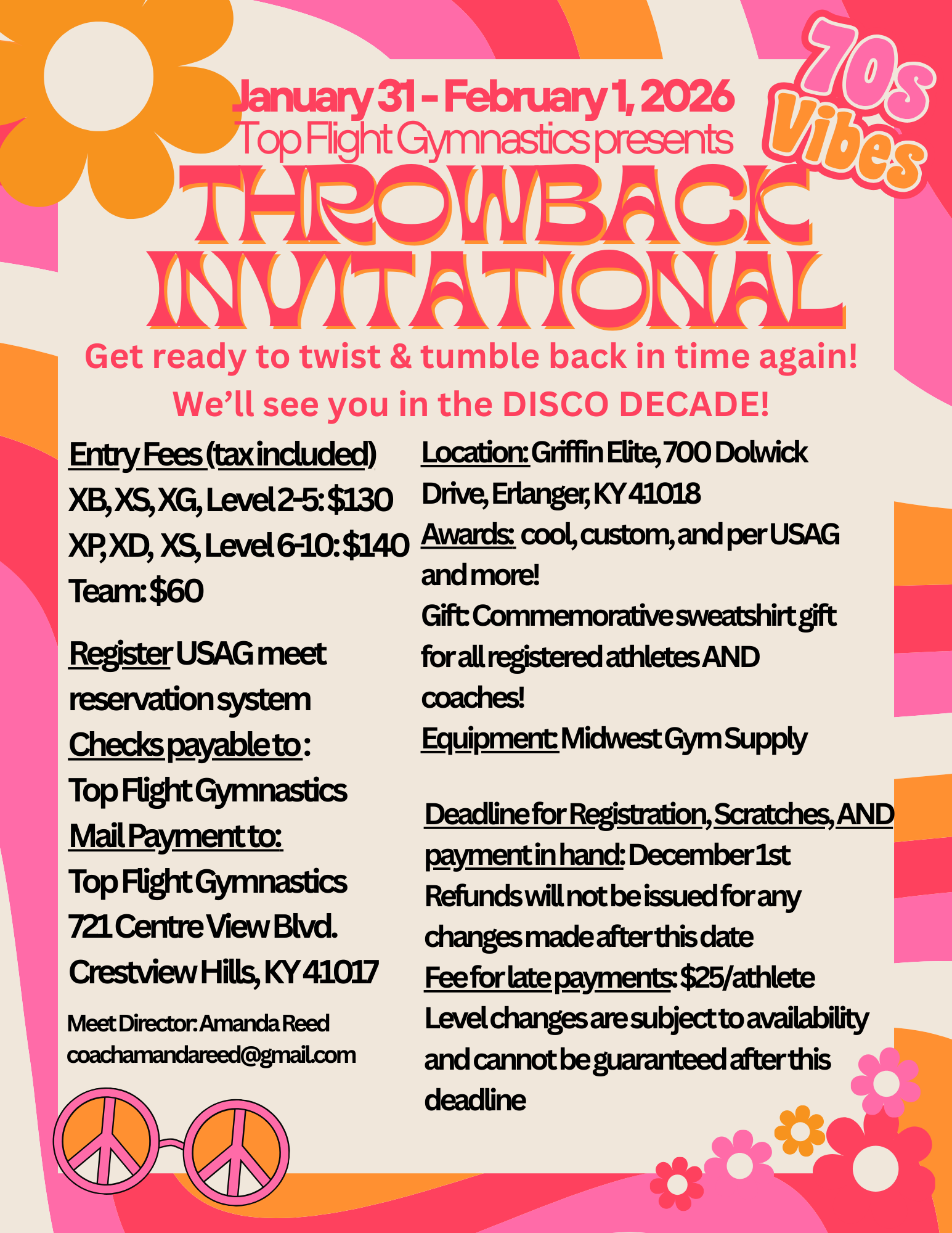 A poster for a top flight throwback invitational