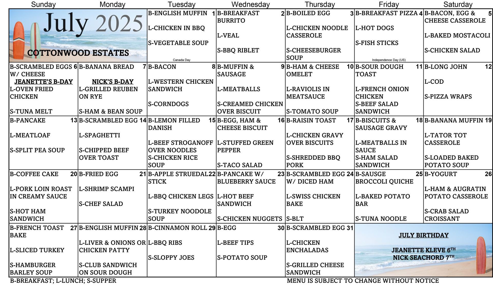 A calendar for july 2025 is shown on a white background
