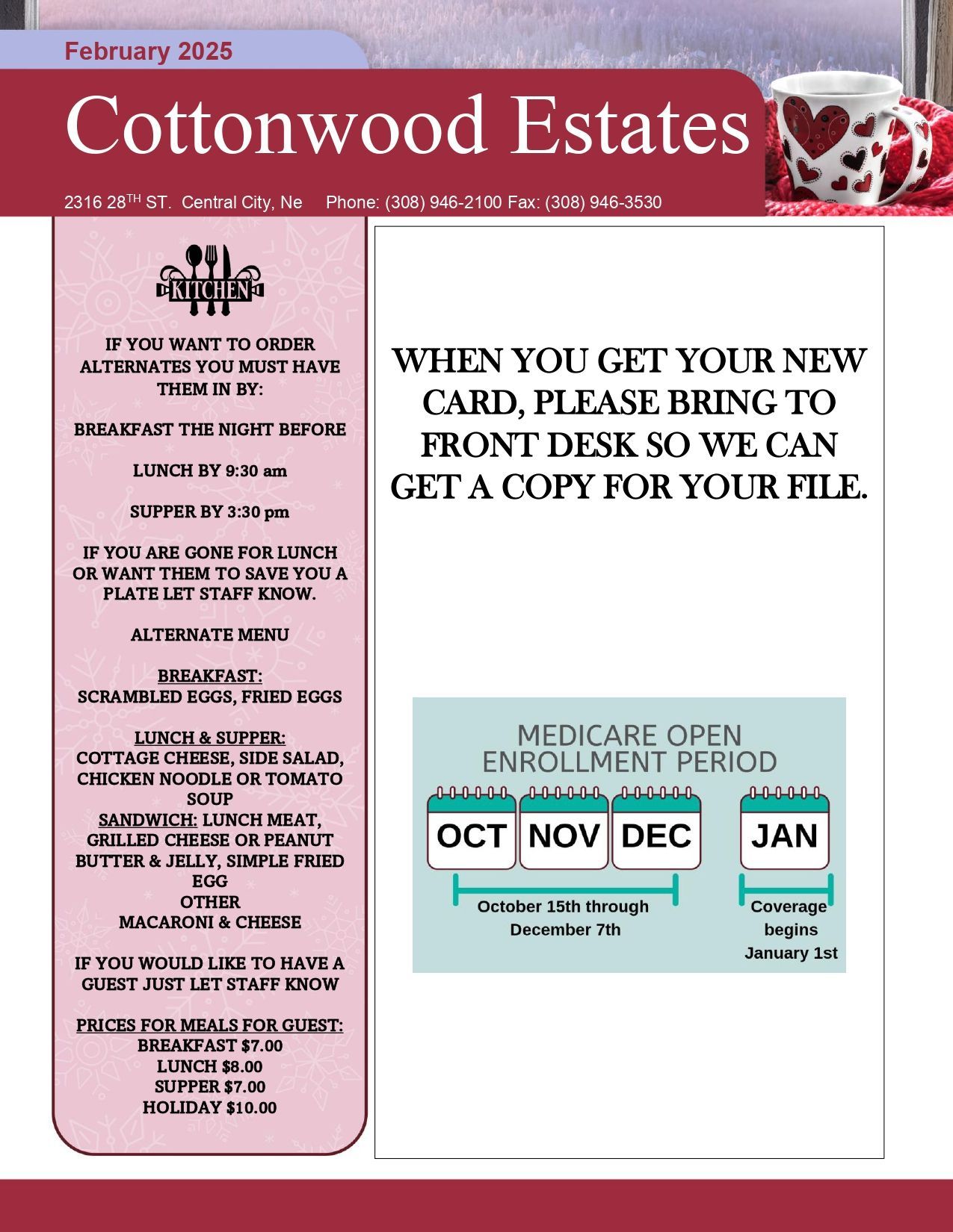 A cottonwood estates newsletter for february 2022