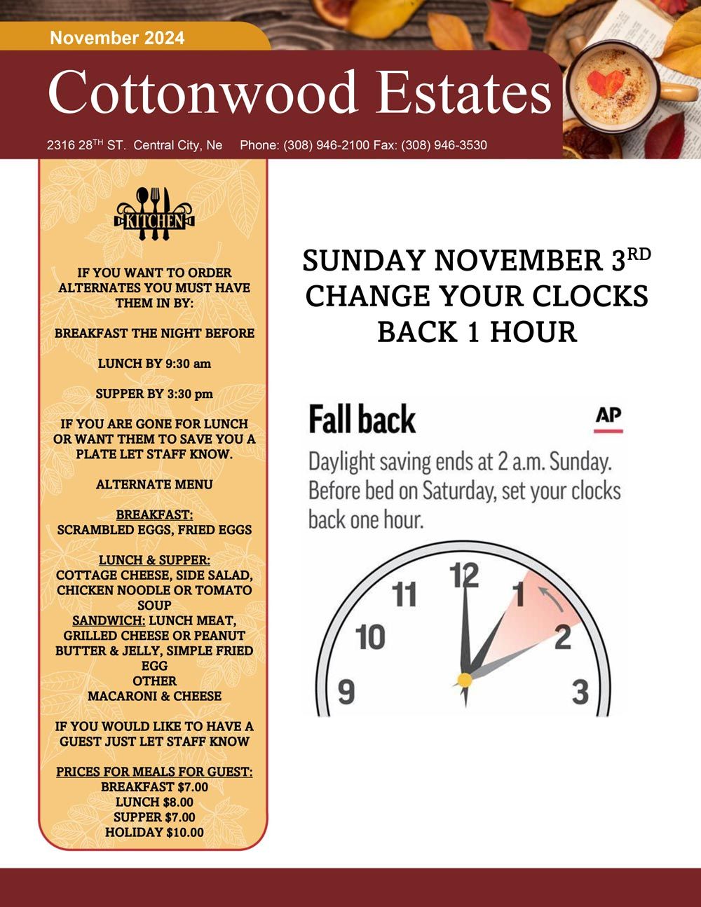 The cover of the cottonwood estates magazine shows a clock