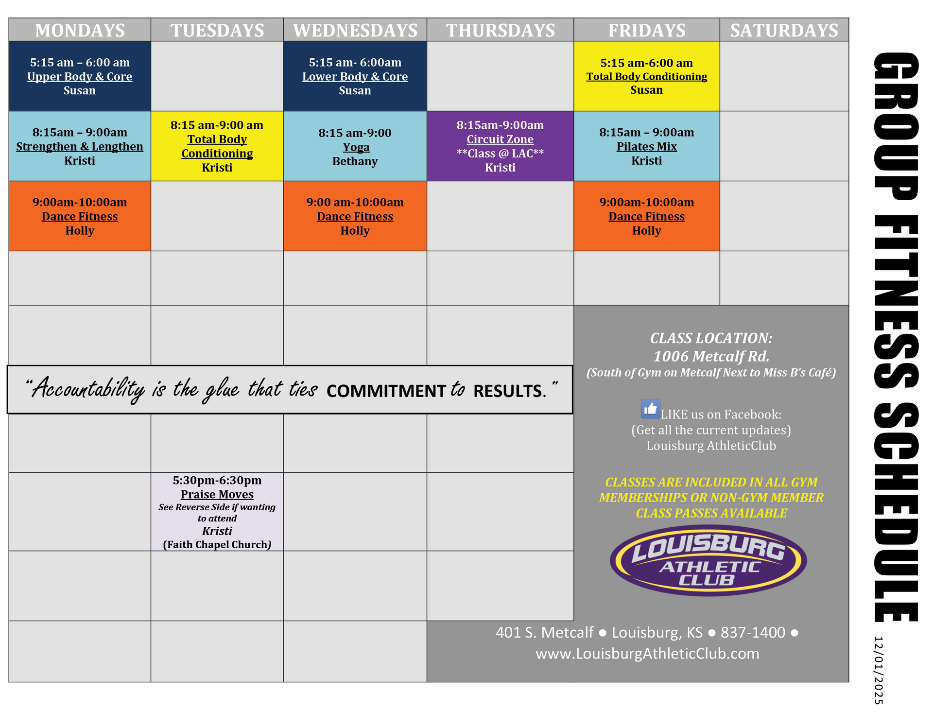 Group Fitness Schedule