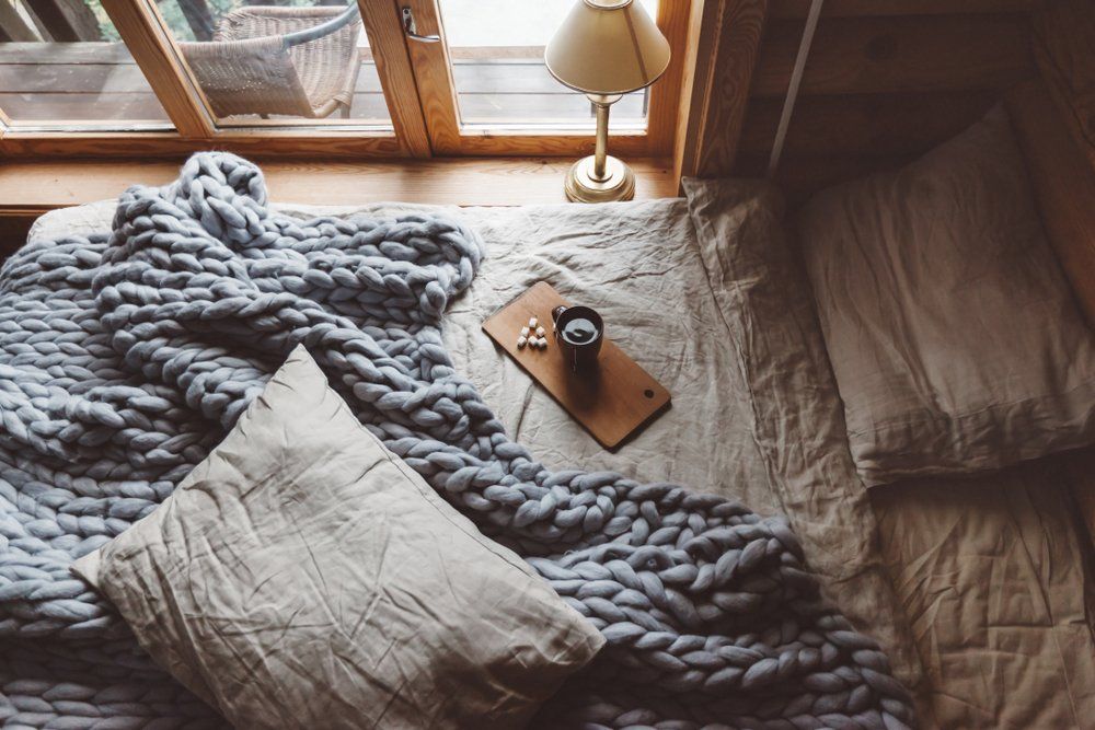 Doppelbett im Bed and Breakfast