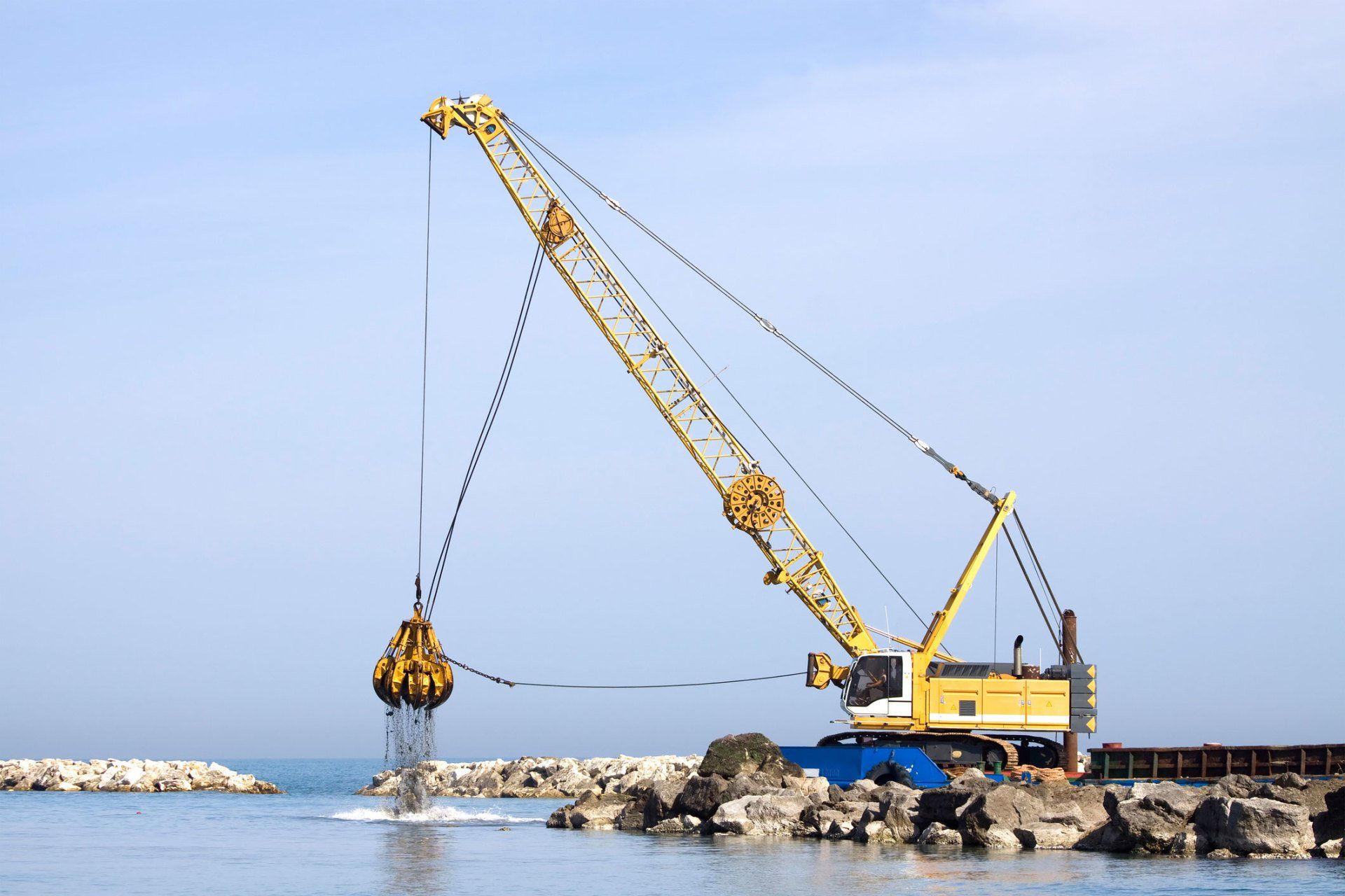 Crawler Crane Working on the Sea Shore — Daytona Beach, FL — Bryson Crane Rental Service LLC