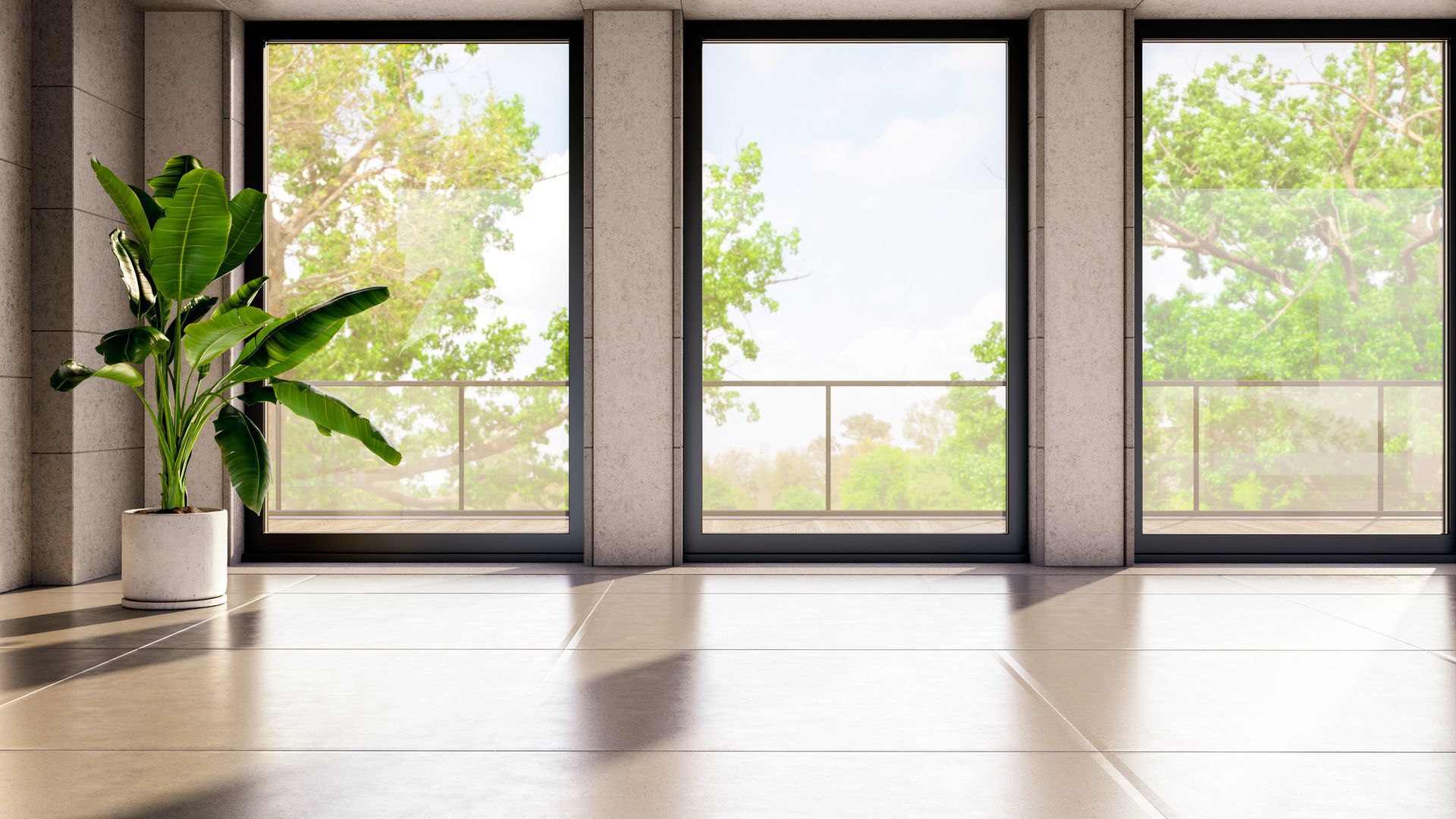 grandi infissi in una sala