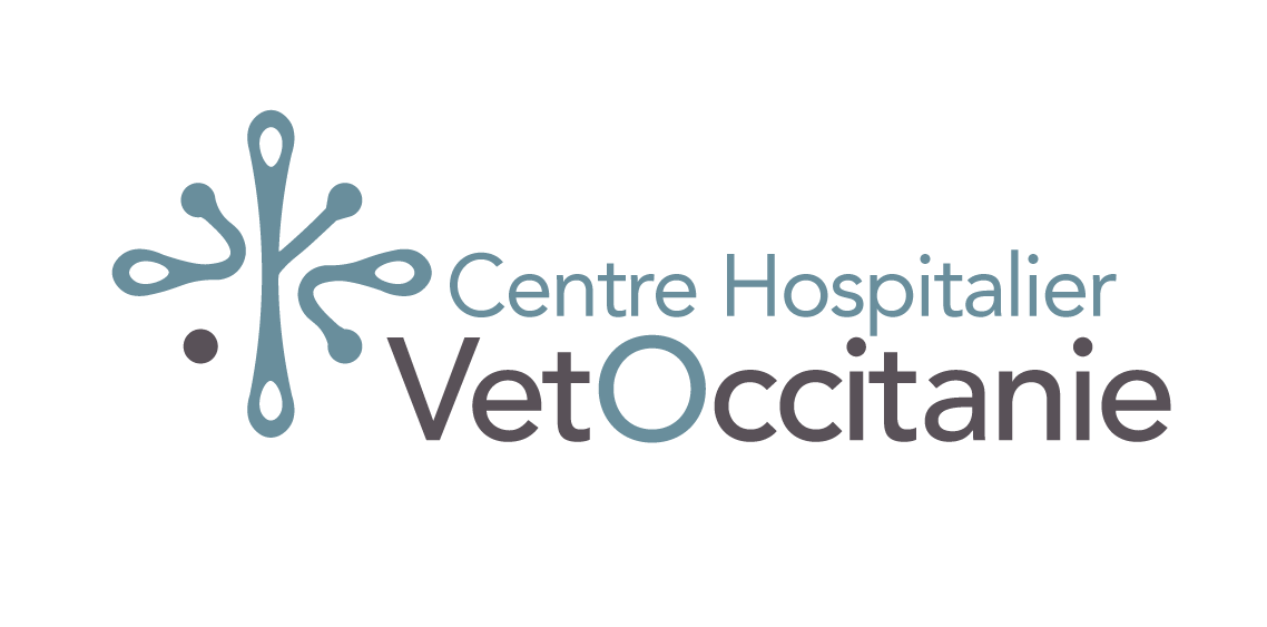 Logo du Centre Hospitalier Veto Occitanie, avec un motif floral turquoise et un texte.