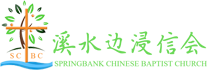 春岸華人浸信會教堂的標誌是一個十字架和一棵樹。