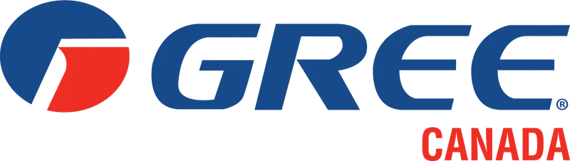 Le logo de gree canada est bleu et rouge sur fond blanc.