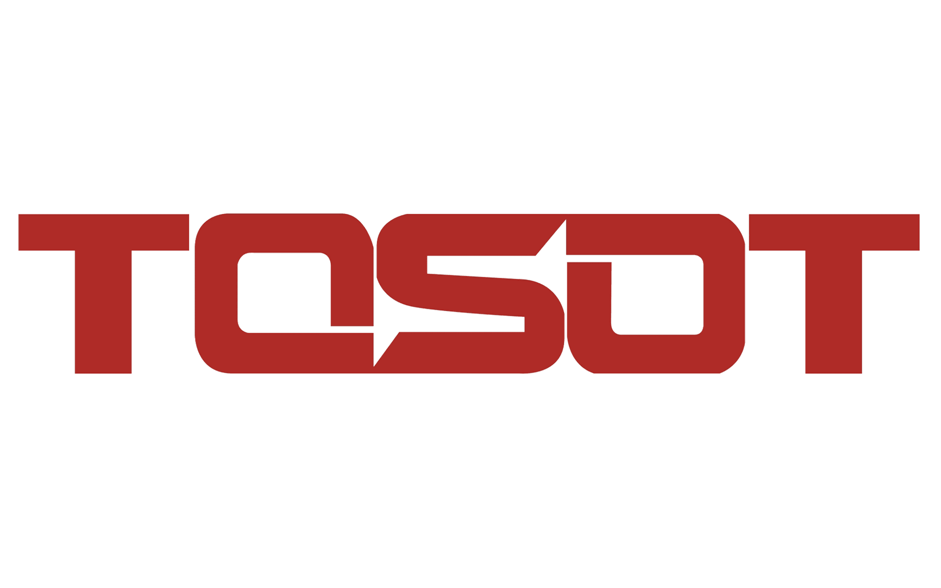 Le logo de tosot est rouge sur fond blanc.