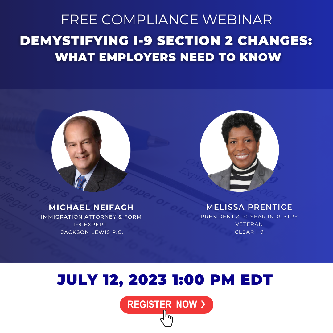 Section 2 Form I-9 Compliance Webinar