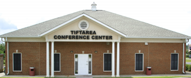 Brick exterior of the Tiftarea Conference Center in Tifton, GA.