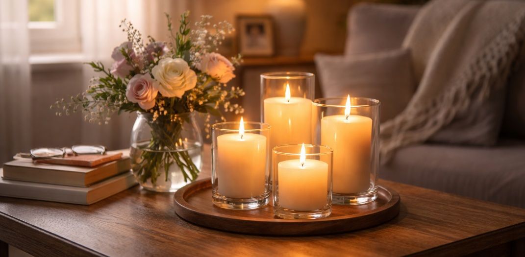 Cozy evening by candlelight and flowers in Burbank