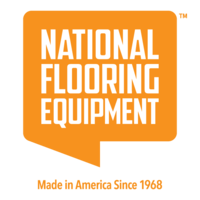 a logo for national flooring equipment made in america since 1968