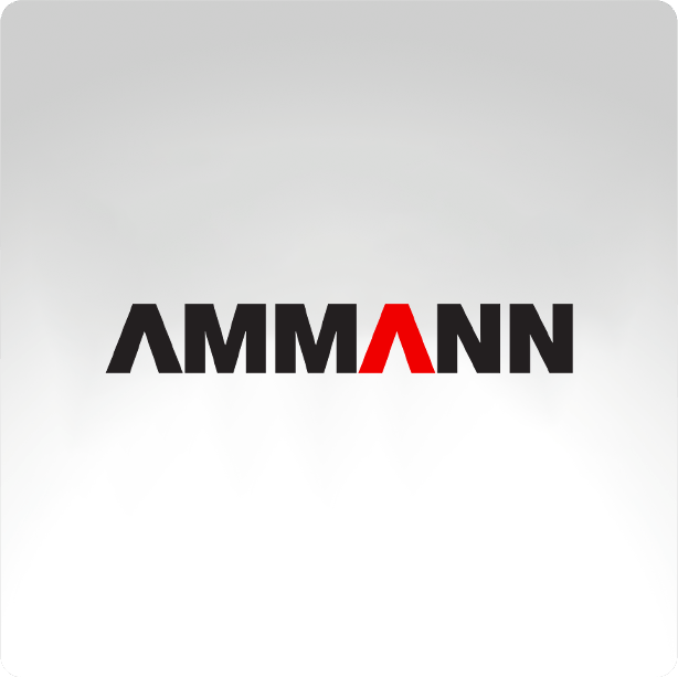 a logo for ammann on a white background