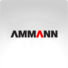 a logo for ammann on a white background