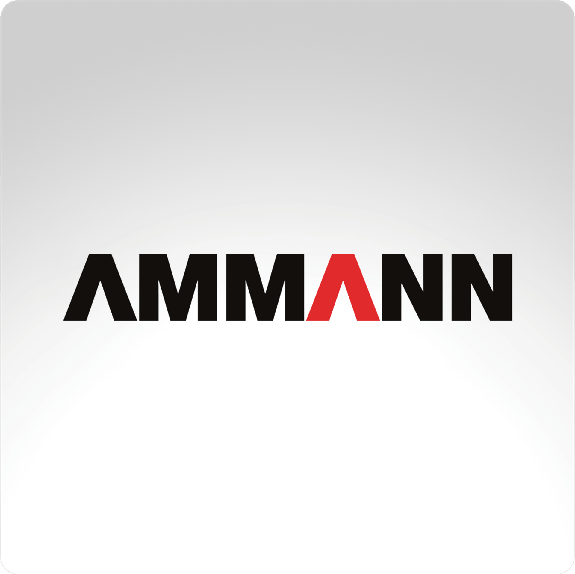 a black and red logo for ammann on a white background