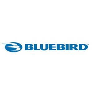 a bluebird logo on a white background