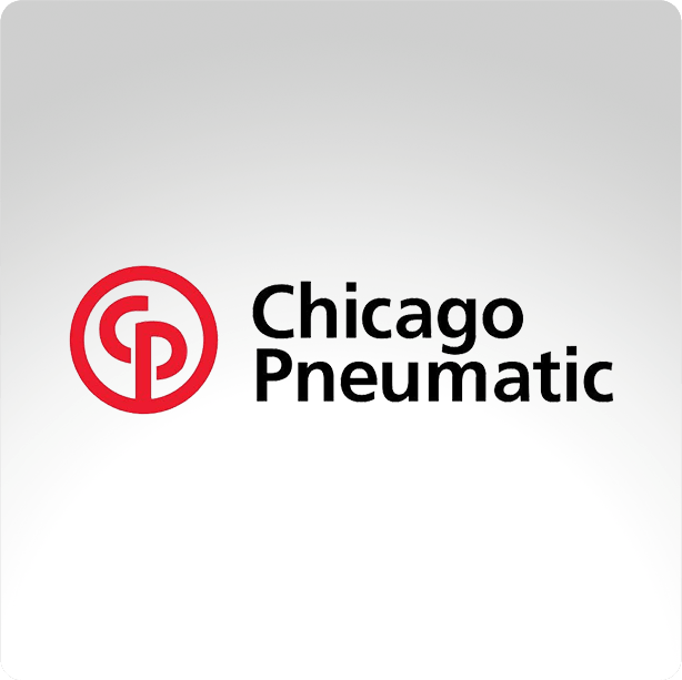a chicago pneumatic logo on a white background