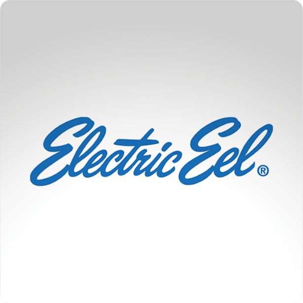 a blue electric gel logo on a white background