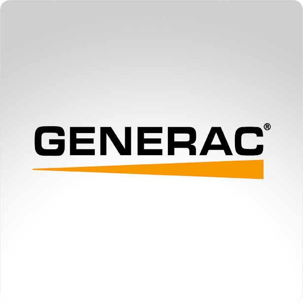 a black and orange logo for generac on a white background .