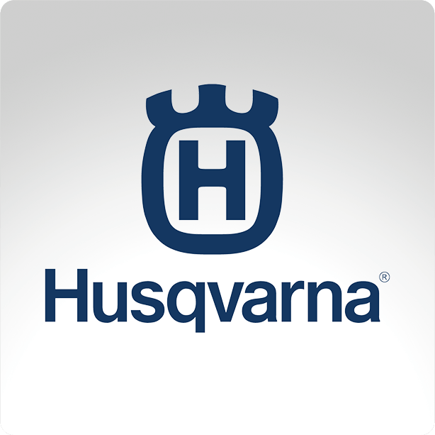 a husqvarna logo on a white background