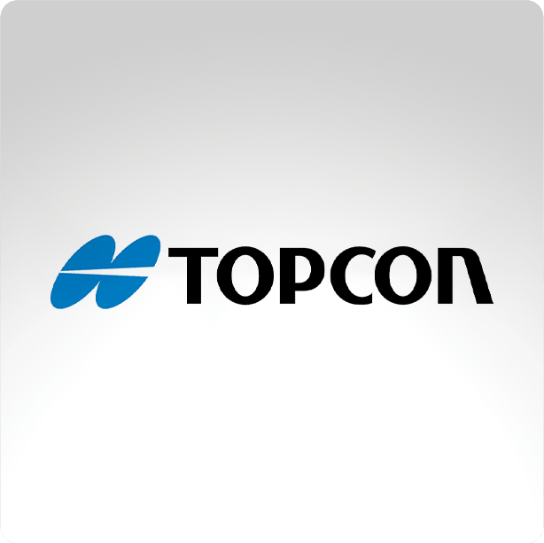 the topcon logo is on a white background