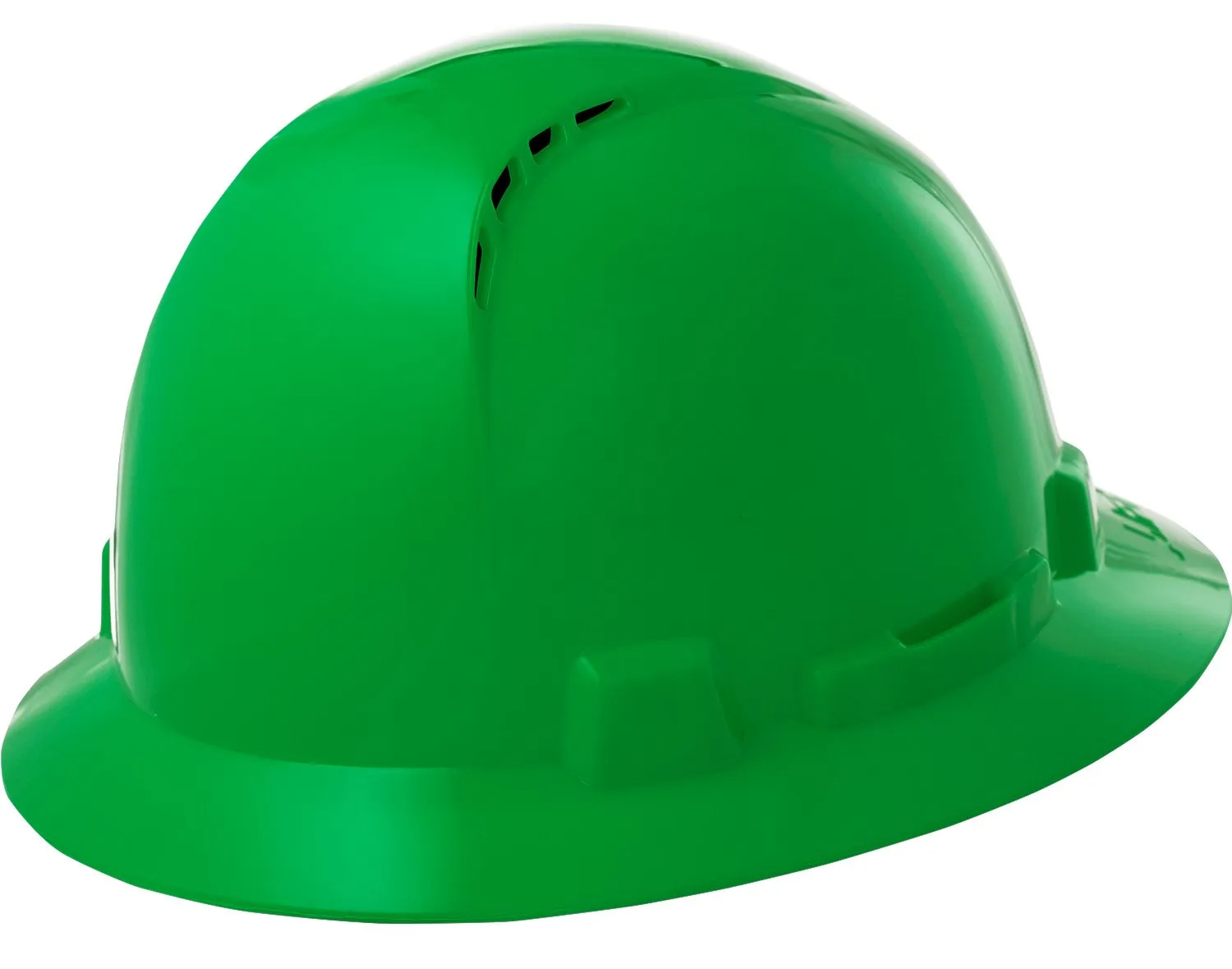 a green hard hat on a white background