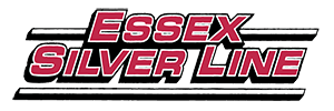 a red and black logo for essex silver line