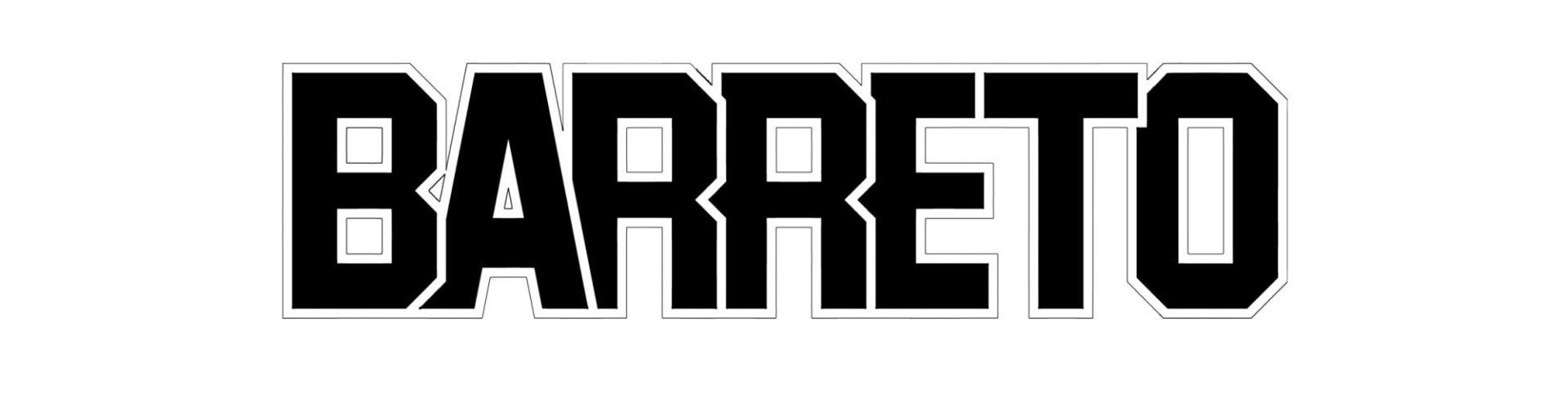 the word barreto is written in black on a white background