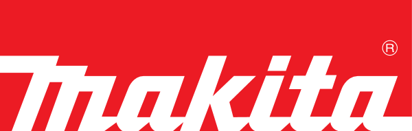 a makita logo is shown on a red background