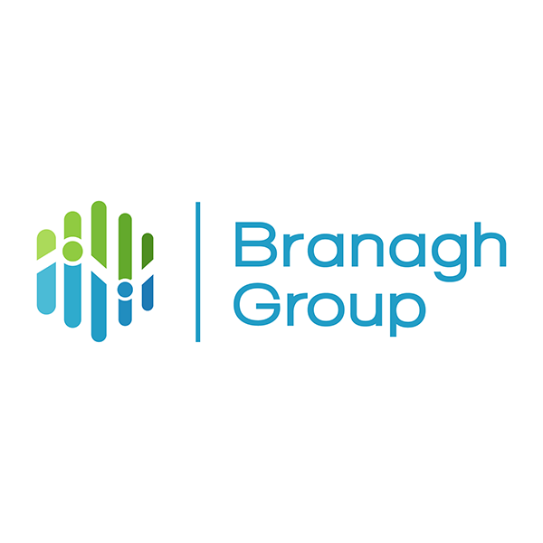 Branagh Group logo with blue and green icon and text on white background