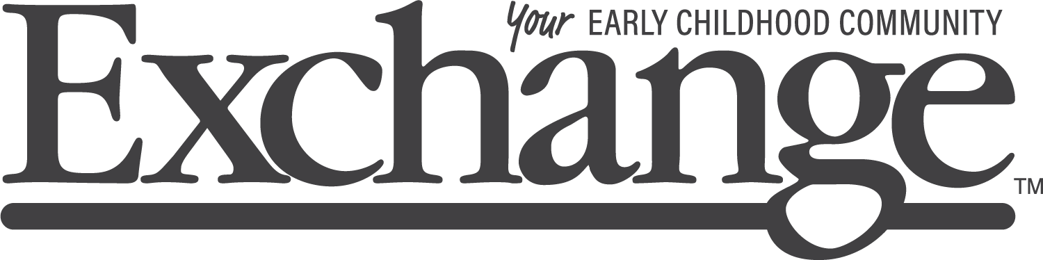 A black and white logo for the exchange early childhood community