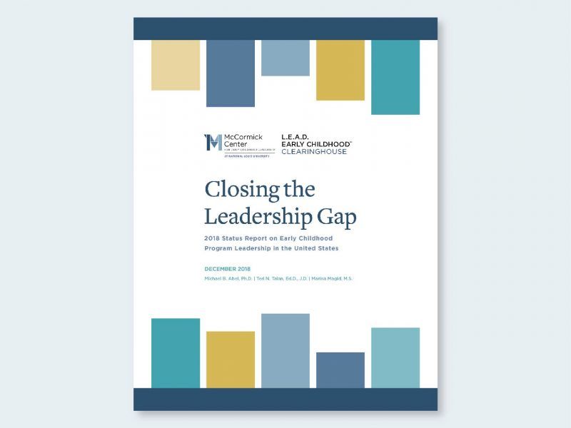 A poster that says closing the leadership gap on it
