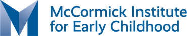McCormick Institute for Early Childhood logo with blue geometric M icon and text.