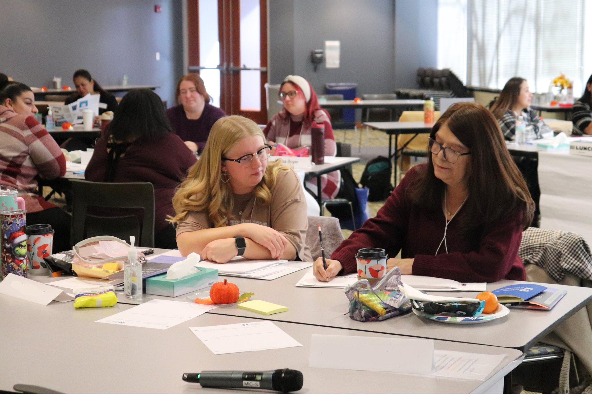 Participants work together during an in-person professional learning session. 