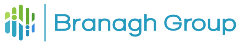 Branagh Group logo: abstract icon with a mix of blue and green bars, followed by the text 